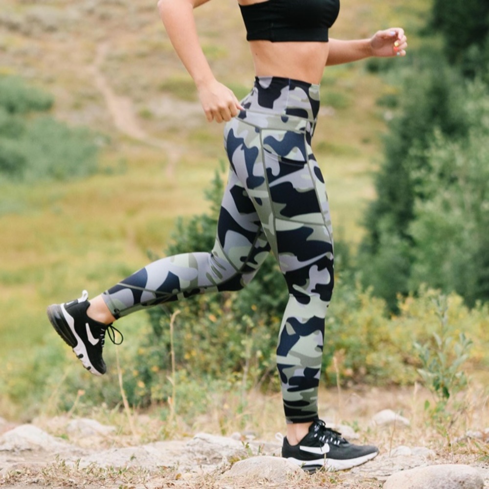 Green Camo Pocket Light n Tight Hi-Rise 7/8 24"